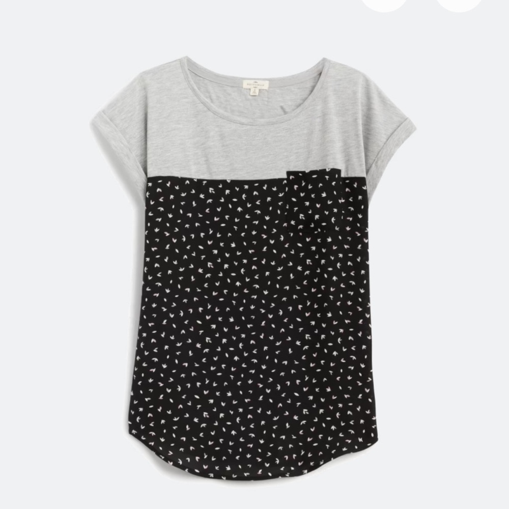 EUC! Mason & Belle Kinglake Gray and Black Mixed Material Short Sleeve Top - XL